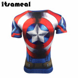 Captain America Civil War Tee 3D Printed T-shirts Men Short Sleeve Fitness Clothing Male