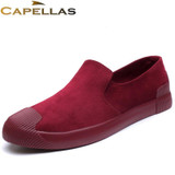 CAPELLAS New Arrival Men Casual Shoes Spring Fashion Mens Shoes Mens Casual Flock Shoes Casual Breathable Shoes Sapato EU 39-44