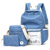 Canvas windmill Printing Backpack Set School Bags For Teenage Girls High Quality Women Lace Rucksack Travel bag Fashion Mochila