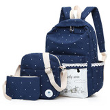 Canvas windmill Printing Backpack Set School Bags For Teenage Girls High Quality Women Lace Rucksack Travel bag Fashion Mochila