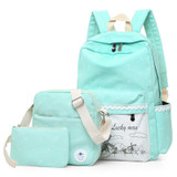 Canvas windmill Printing Backpack Set School Bags For Teenage Girls High Quality Women Lace Rucksack Travel bag Fashion Mochila