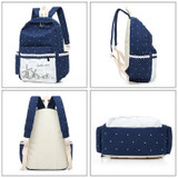 Canvas windmill Printing Backpack Set School Bags For Teenage Girls High Quality Women Lace Rucksack Travel bag Fashion Mochila
