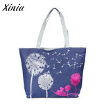 Canvas Tote Women Handbag Shoulder Beach Bag Satchel Shopping Messenger Dandelion Large Women's Casual Bag bolsa feminina Mance