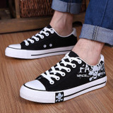 Canvas Shoes Men Spring Autumn New Fashion Casual Men Shoes Lace-Up Muffin Bottom Skull Espadrilles Zapatos Hombre