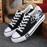 Canvas Shoes Men Spring Autumn New Fashion Casual Men Shoes Lace-Up Muffin Bottom Skull Espadrilles Zapatos Hombre