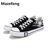 Canvas Shoes Men Spring Autumn New Fashion Casual Men Shoes Lace-Up Muffin Bottom Skull Espadrilles Zapatos Hombre
