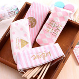 Canvas Pencil Bag Grid Portable South Korea Stationery Creative School Pencil Cases Storage Bag office supplies PC975479