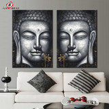 Canvas Painting Modern Decorative Pictures Buddha Wall Art Decoration Posters and Prints for Living Room Bedroom Home Decor 2pcs