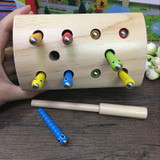 Candywood Wooden catch caterpillar toys for baby kids educational children early learning Parent-child interaction toys block