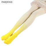 Candy Colorful Gradient Summer Stockings Women Strumpfhose Girl Tights Fashion Patchwork Ombre Hand Dye Thick Lolita Pantyhose