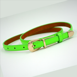 Candy Color Metal Buckle Thin Casual Belts for Women Leather Belt Female Straps Waistband Cummerbund For Apparel Accessories