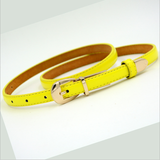 Candy Color Metal Buckle Thin Casual Belts for Women Leather Belt Female Straps Waistband Cummerbund For Apparel Accessories
