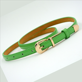 Candy Color Metal Buckle Thin Casual Belts for Women Leather Belt Female Straps Waistband Cummerbund For Apparel Accessories