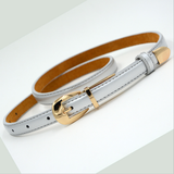 Candy Color Metal Buckle Thin Casual Belts for Women Leather Belt Female Straps Waistband Cummerbund For Apparel Accessories