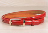 Candy Color Metal Buckle Thin Casual Belt For  Women , Leather Belt Female Straps Waistband Cummerbund For Apparel Accessories