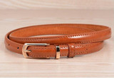 Candy Color Metal Buckle Thin Casual Belt For  Women , Leather Belt Female Straps Waistband Cummerbund For Apparel Accessories