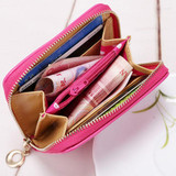 Candy Color Bow Design Women Leather Wallet Short Slim Mini Money bag Wallet Coin Card Purses Holders Clip Female