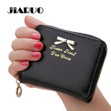 Candy Color Bow Design Women Leather Wallet Short Slim Mini Money bag Wallet Coin Card Purses Holders Clip Female