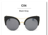 CandisGY Round Oversized Stylish Female Brand Designer Pink Mirror Cateye Sunglasses Women Party Vintage Lady Sun Glasses