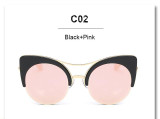 CandisGY Round Oversized Stylish Female Brand Designer Pink Mirror Cateye Sunglasses Women Party Vintage Lady Sun Glasses