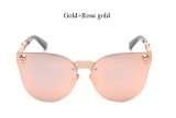 CandisGY Cat Eye Women Men Gothic Sunglasses Lady Fashion Brand Desinger Mirror Cateye Rose Gold Sun Glasses Female I01