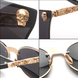 CandisGY Cat Eye Women Men Gothic Sunglasses Lady Fashion Brand Desinger Mirror Cateye Rose Gold Sun Glasses Female I01