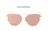 CandisGY Cat Eye Hotset Eyeglasses Cateye Mirror Rose Gold Sunglasses Brand Designer Women Mirror Lady Sun Glasses Metal Frame