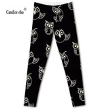 CANDICE ELSA women leggings workout legging fitness female pants elastic owl printed sexy trousers plus size wholesale