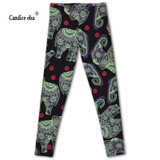 CANDICE ELSA leggings women elastic sexy fitness legging elephant printed workout female pants plus size wholesale drop shipping