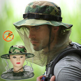 Camping Fishing Hunting Insect Anti Mosquito Bug Bee Hat Camouflage Face Mesh Caps Drop Shipping