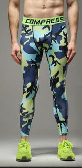 Camouflage fitness pants male tights male high elastic PRO fitness pants quick-drying compression pants