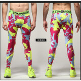 Camouflage fitness pants male tights male high elastic PRO fitness pants quick-drying compression pants