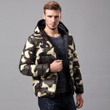 Camouflage Brand Men's Winter Thick Cotton Coats Hoodies Outwear Male Warm Coat Men Casual Warm Down Jacket Parka Thick Mens 217