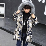 Camouflage 2017 Children's Down Jacket Long Thick Boy Winter Coat Duck Down Kids Winter Jackets for Boy Outerwear Fur Collar