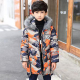 Camouflage 2017 Children's Down Jacket Long Thick Boy Winter Coat Duck Down Kids Winter Jackets for Boy Outerwear Fur Collar