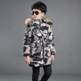 Camouflage 2017 Children's Down Jacket Long Thick Boy Winter Coat Duck Down Kids Winter Jackets for Boy Outerwear Fur Collar