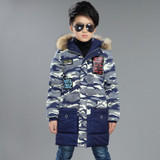 Camouflage 2017 Children's Down Jacket Long Thick Boy Winter Coat Duck Down Kids Winter Jackets for Boy Outerwear Fur Collar