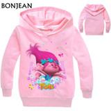 2017 Boys Girls Outwear Trolls clothes Hoodies Cartoon Troll Costumes Clothes T shirts Children's Sweatshirts For Boys Kids Tops