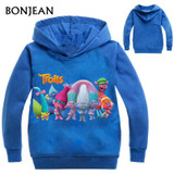 2017 Boys Girls Outwear Trolls clothes Hoodies Cartoon Troll Costumes Clothes T shirts Children's Sweatshirts For Boys Kids Tops