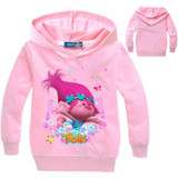 2017 Boys Girls Outwear Trolls clothes Hoodies Cartoon Troll Costumes Clothes T shirts Children's Sweatshirts For Boys Kids Tops