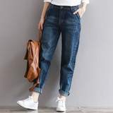 2017 Boyfriend Jeans Harem Pants Women Trousers Casual Plus Size Loose Fit Vintage Denim Pants High Waist Jeans Women Vaqueros