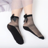 2017 Bow Tie Harajuku Goth Punk Cool Female Hollow Fishnet Socks Dress Sexy Bowknot Fishnet Socks Women calcetines