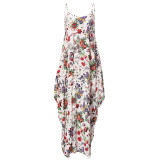 2017 Bohemian Summer Floral Print Long Dress Women Sexy V neck Spaghetti Strap Backless Beach Maxi Dresses Plus Size Vestidos