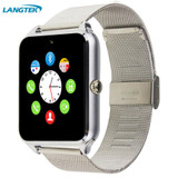 2017 Bluetooth Z60 Smart Watch Stainless Steel Smartwatch Support SIM TF Card Camera Call SMS Remind Wristwatch For IOS Android