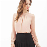 2017 Blusas feminina Women Elegant Chiffon Blouses Sexy Blouse Shirt Casual Long Sleeve Shirt Ladies Work Office Shirt