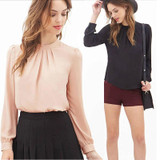 2017 Blusas feminina Women Elegant Chiffon Blouses Sexy Blouse Shirt Casual Long Sleeve Shirt Ladies Work Office Shirt