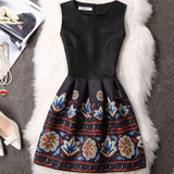 2017 Black White Office Women Dress Harajuku Mini Vintage Summer Dress Work Wear Formal Sleeveless Vestidos De Festa Clothing