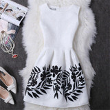 2017 Black White Office Women Dress Harajuku Mini Vintage Summer Dress Work Wear Formal Sleeveless Vestidos De Festa Clothing