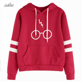 2017 Black Autumn Women Hoodies Girl Glasses Print Sweatshirts Long Sleeve Pullovers Casual Hoodies Moleton