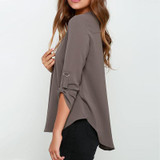2017 Big Yard Tops Women V-neck Chiffon Blouses 3/4 Sleeve Female Shirt Fashion Large Size Plus Size Feminina Camisas Blusas